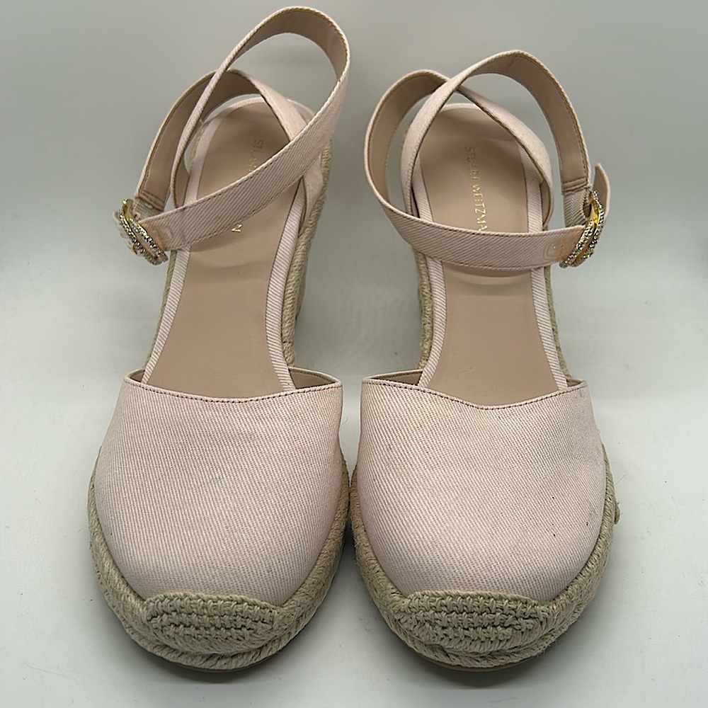 Stuart Weitzman Light Pink Ankle Strap Wedge Heel Sandals Shoes **Sz 39.5/US 9** - Picture 2 of 11